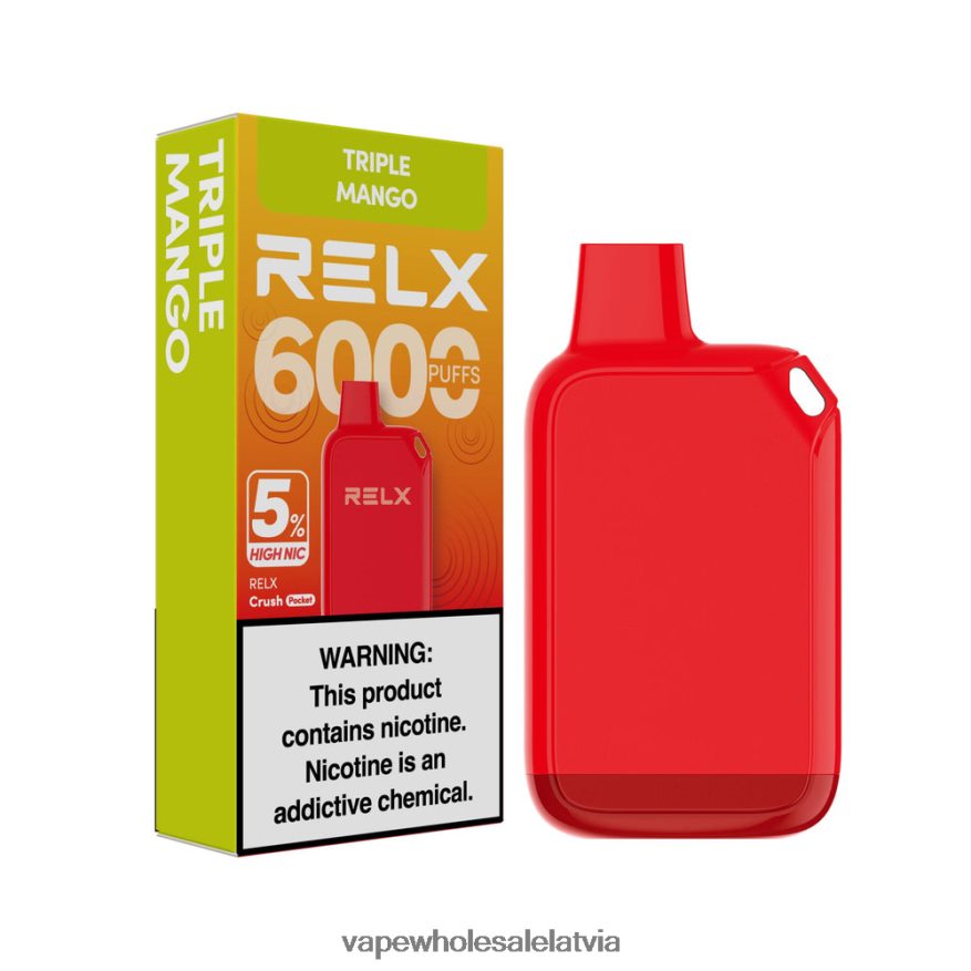 E Cigarette Wholesale - trīskāršais mango RELX Crush Pocket 6000 5% augsts nic Z80FNL26