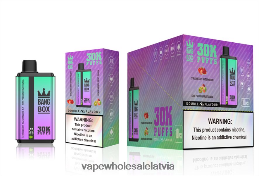 E Cigarette Wholesale - Bang Box 30 000 uzpūtienu dubultās garšas zemeņu arbūzs un kivi marakujas gvajava 862V0870