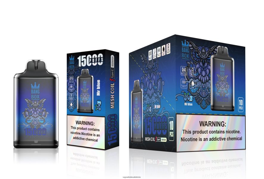 E Cigarette Wholesale - Bang Box s1-15000 uzpūtienu zilais kungs 862V08109