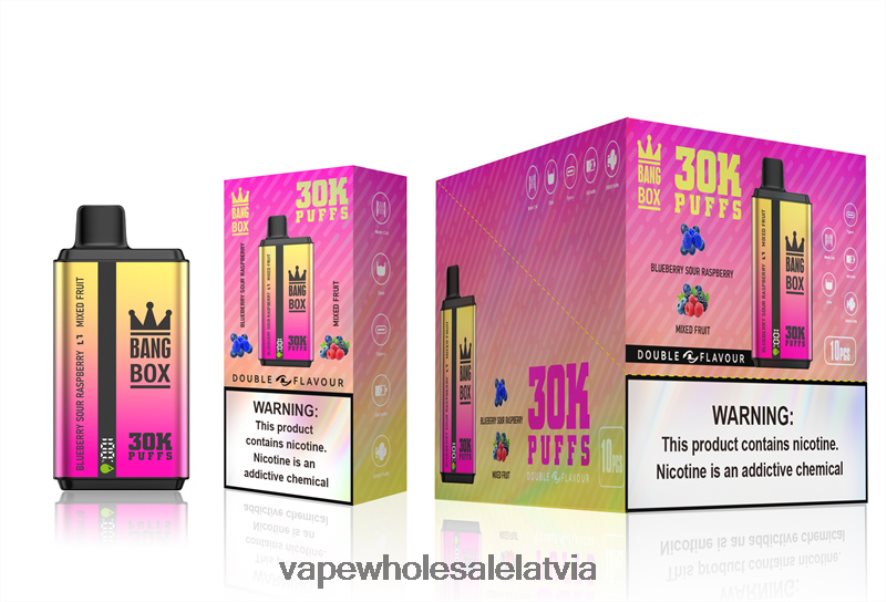 Electronic Cigarette Wholesale - Bang Box 30 000 uzpūtienu dubultās garšas melleņu skābās avenes un jaukti augļi 862V0866