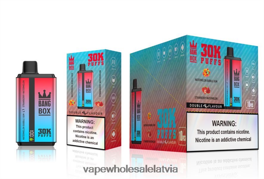 Electronic Cigarette Wholesale Price - Bang Box 30 000 uzpūtienu dubultās garšas arbūzu gumija un zemeņu arbūzs 862V0868