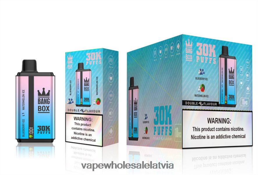 Electronic Cigarette Wholesalers Europe - Bang Box 30 000 uzpūtienu dubultās garšas melleņu un arbūzu ledus 862V0869