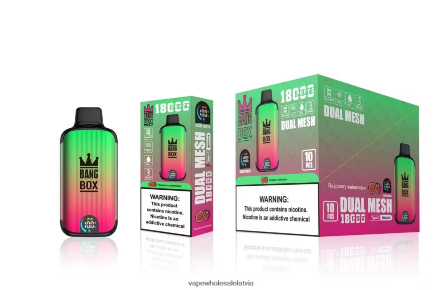 Elektroniskā Cigarete Cena - Bang Box 18000 uzpūtienu aveņu arbūzs 862V0897