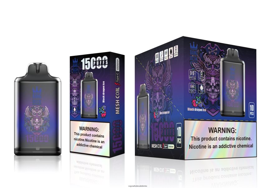 Elektroniskā Cigarete Cena - Bang Box s1-15000 uzpūtienu melnā pūķa ledus 862V08110