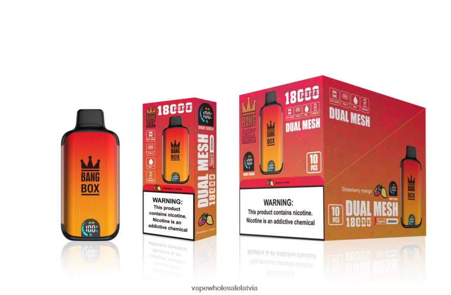 Elektroniskā Cigarete Salt - Bang Box 18000 uzpūtienu zemeņu mango 862V0899