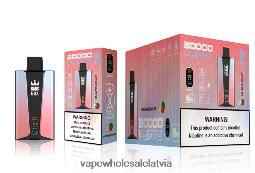 Elektroniskā Cigarete Salt - Bang Box 30 000 uzpūtienu viedais ekrāns arbūzu ledus 862V0886