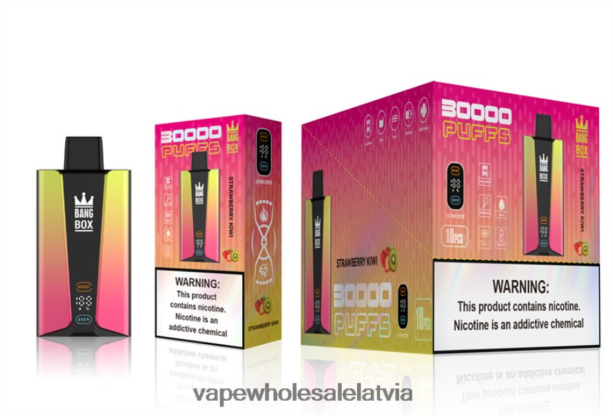 Elektroniska Cigarete Riga - Bang Box 30 000 uzpūtienu viedais ekrāns zemeņu kivi 862V0874