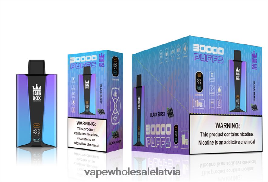 Vape Wholesale Latvia - Bang Box 30 000 uzpūtienu viedais ekrāns melns sprādziens 862V0877