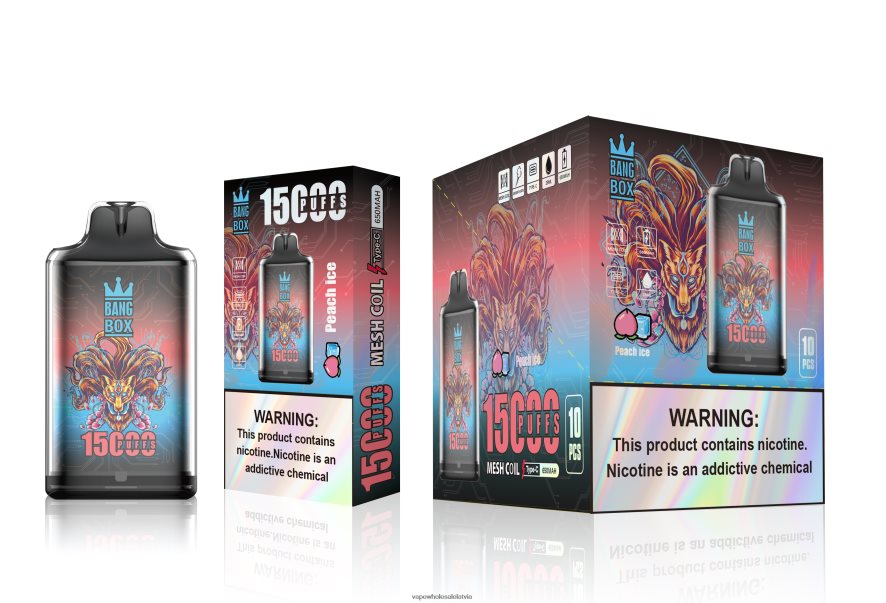 Vape Wholesale Supplier - Bang Box s1-15000 uzpūtienu persiku ledus 862V08102