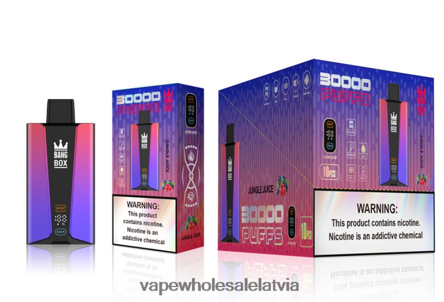 Vape Wholesale Supplies - Bang Box 30 000 uzpūtienu viedais ekrāns džungļu sula 862V0878
