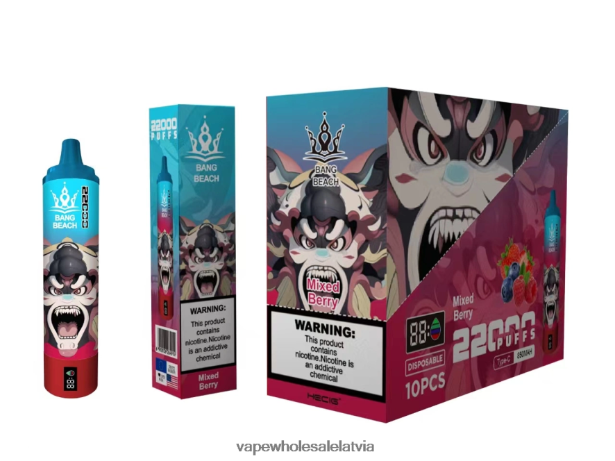 Vape Wholesale Supplies - Bang Beach 22000 uzpūtienu viedais ekrāns jaukta oga 862V0821