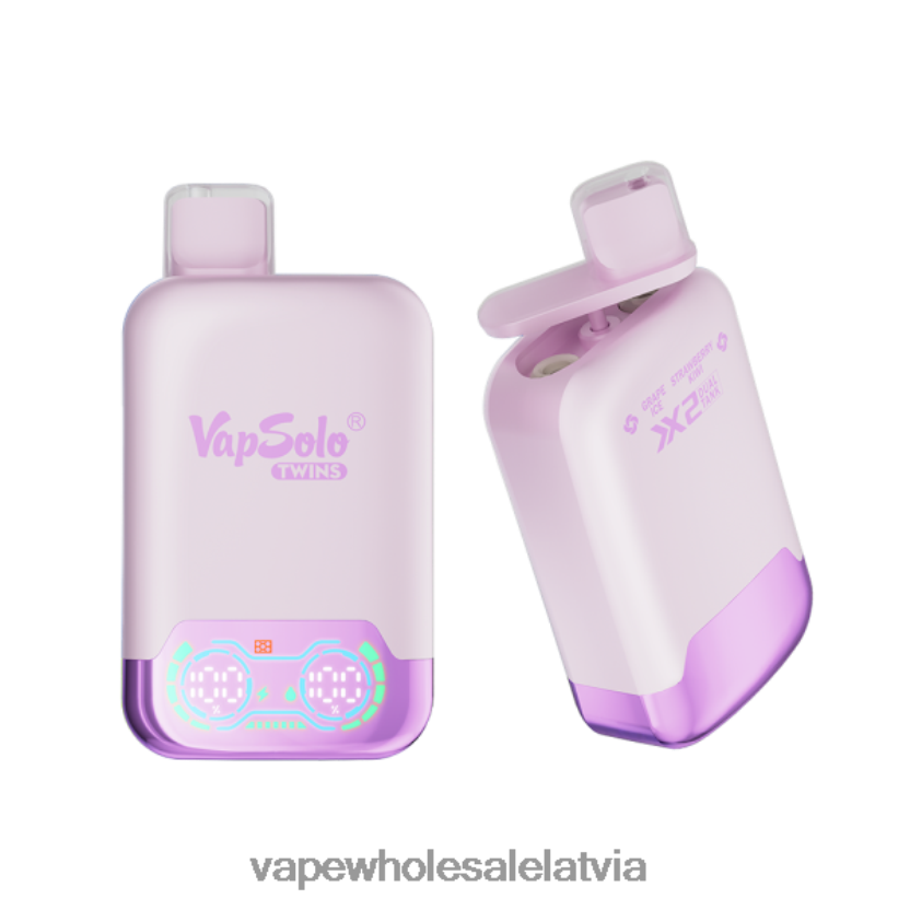 Electronic Cigarette Wholesale Supplier - Vapsolo TWINS vienreizējās lietošanas vape vīnogu ledus un zemeņu kivi ZLD8PH122