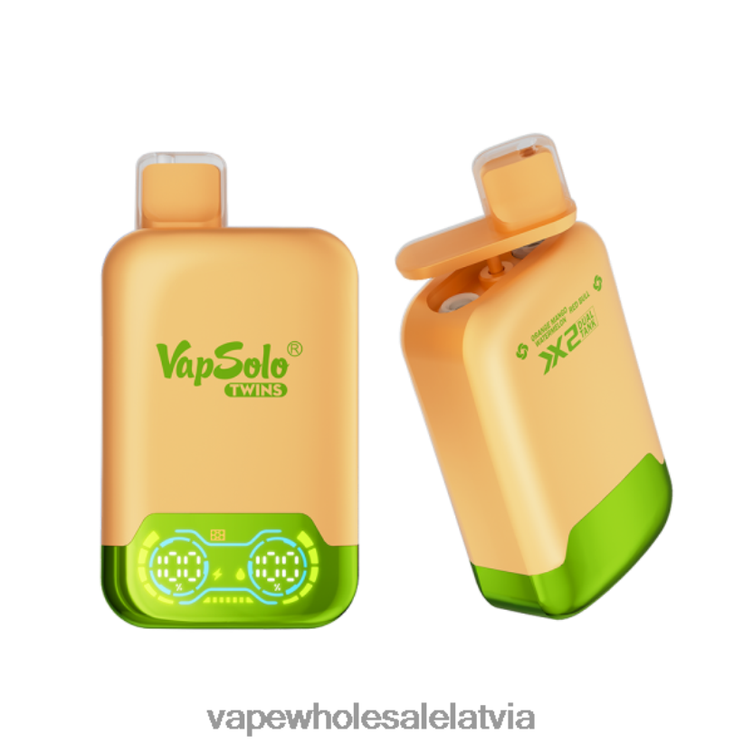 Electronic Cigarette Wholesalers Europe - Vapsolo TWINS vienreizējās lietošanas vape apelsīnu mango arbūzs un sarkanais bullis ZLD8PH124