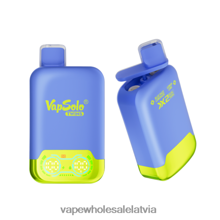 Vape Wholesale Supplies - Vapsolo TWINS vienreizējās lietošanas vape zilā razz limonāde un citronu laima ZLD8PH120
