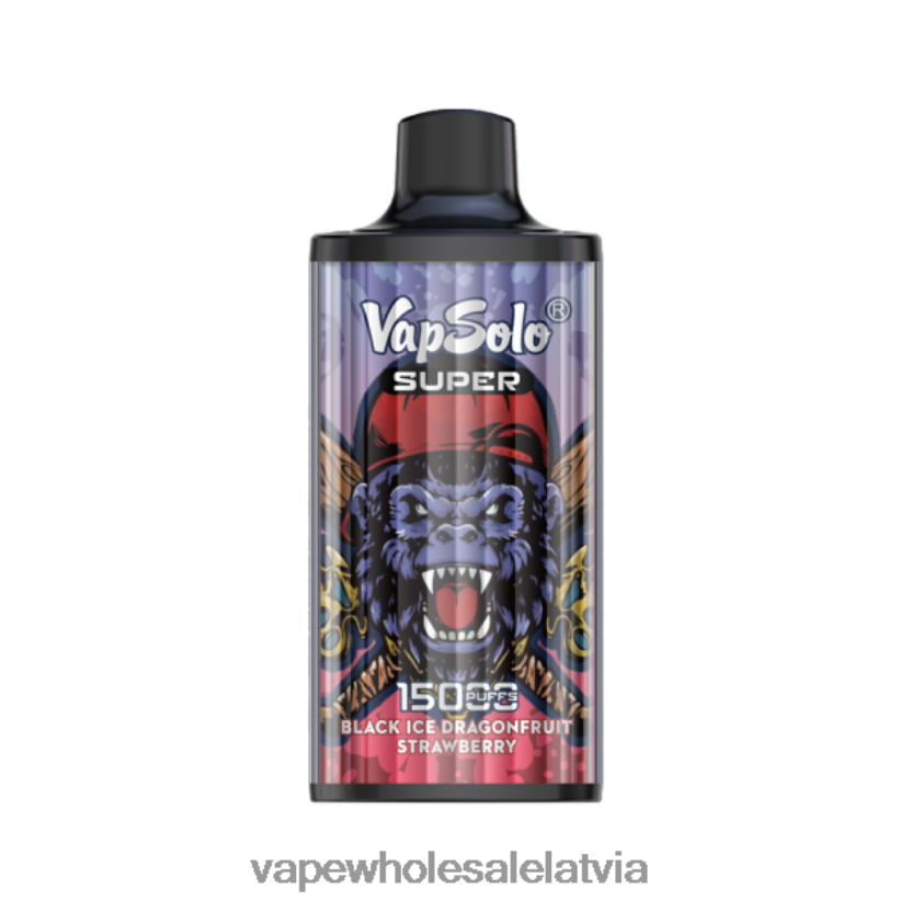Electronic Cigarette Wholesale - Vapsolo SUPER vienreizējās lietošanas vape melnā ledus drangofruit zemeņu ZLD8PH107