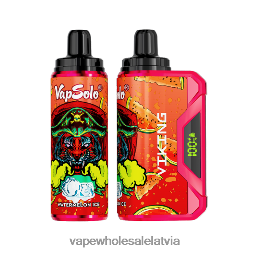 Elektroniskā Cigarete Kubik - Vapsolo VIKING vienreizējās lietošanas vape arbūzu ledus ZLD8PH142