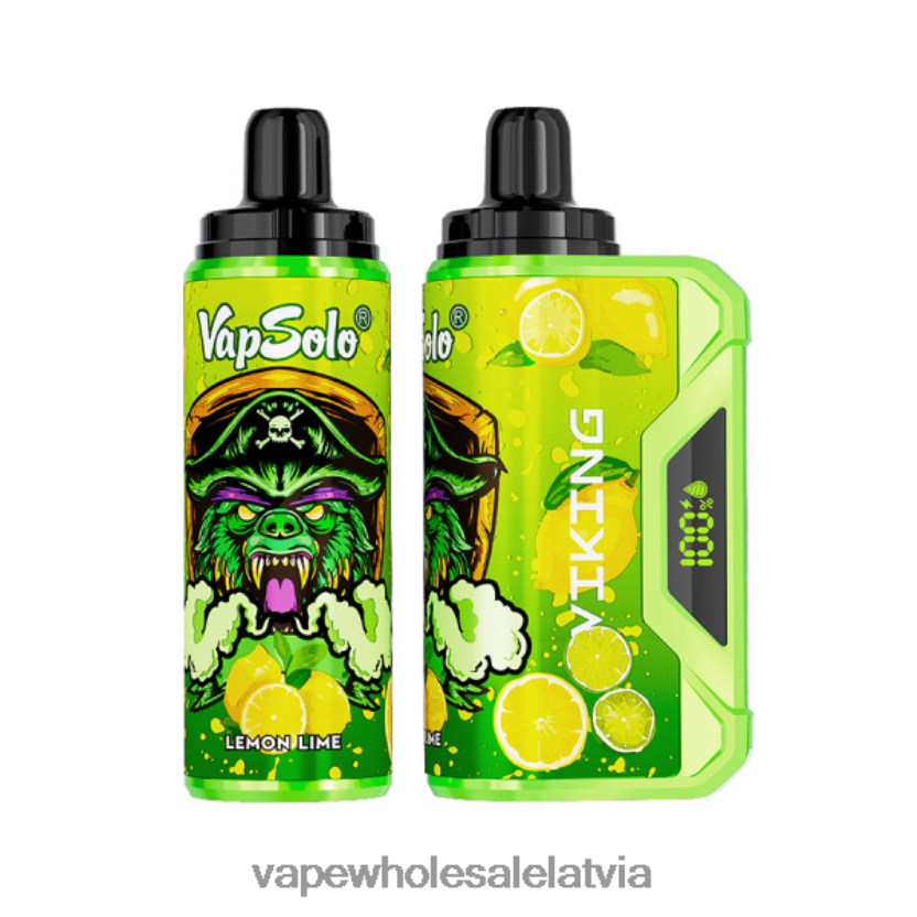 Vape Wholesale Supplies - Vapsolo VIKING vienreizējās lietošanas vape citronu laima ZLD8PH134