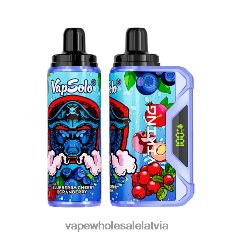 Vienreizējās Lietošanas Vape - Vapsolo VIKING vienreizējās lietošanas vape melleņu ķiršu dzērvenes ZLD8PH131